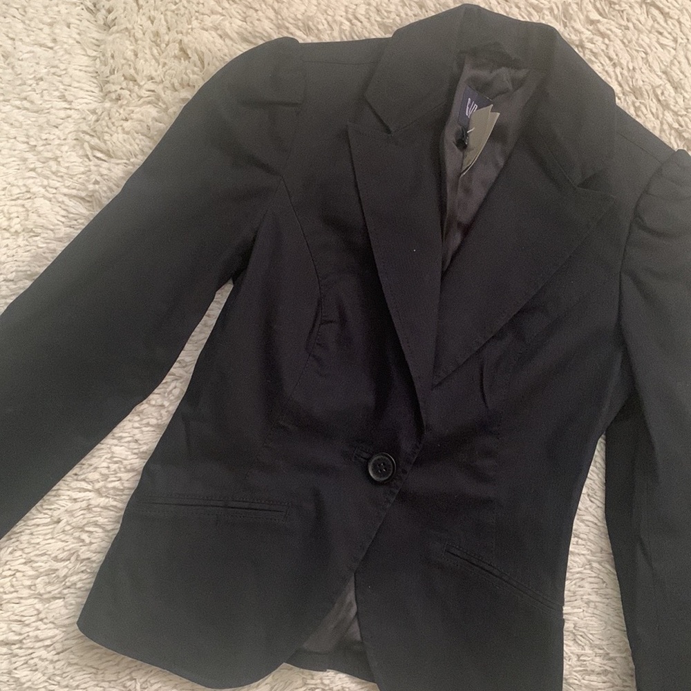 Y2K GAP Black Puff Sleeve Cotton Blazer